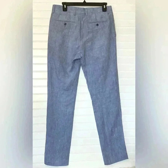 Banana Republic Tapered Fit 100% Linen Blue Pants Size 30X32 Trousers Career - Picture 7 of 12